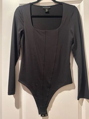 House of Harlow 1960 Black Long Sleeve Bodysuit